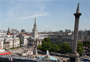 The view from the rooftop of The Trafalgar hotel