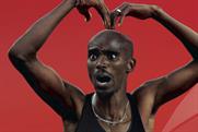 Mo Farah: celebrates with his Mobot in Virgin Media ad