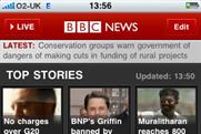 BBC, Topshop and Lucozade enter BR app chart