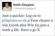 Keith Chegwin: ASA rules that his tweet on behalf of PCH was misleading 