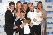 Winners: GaydarRadio personalities with Amanda Holden at the Sony Radio Academy Awards