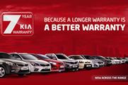 Kia: pushing the seven-year warranty on Kia.co.uk