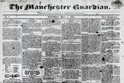 Manchester Guardian: newspaper's first front page from 5 May1821