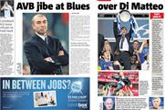 Metro: Blinkbox runs ad around Chelsea's sacking of Roberto Di Matteo