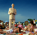 Richie Benaud on the beach