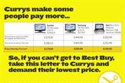 Best Buy: ad challenges Currys on price