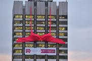 Chillisauce hoists giant bra onto Southbank Building for Breast Cancer campaign