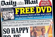 The Daily Mail: front page promotes free DVD offer