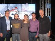 Ingall (left), Steve Stretton (right) and staff from Uncommon