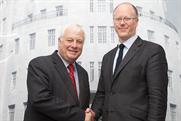 Lord Patten (l) and George Entwistle: new director-general is former Newsnight editor