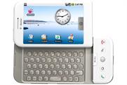 The T-Mobile G1 handset running Google's Android software