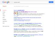 Google: changing search engine, to include factual information about search topics