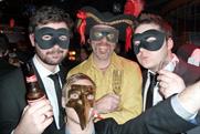 Nude falconry anyone? Dennis Publishing's David Weeks (with feather in cap) 