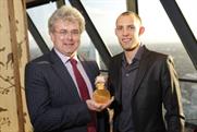 Searcys CEO Doug Tetley with Olympic athlete Dai Greene
