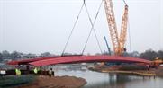 London 2012 finish line lifted into place