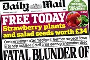 Daily Mail: front page devoted to garden giveaway