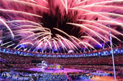 Spectacular lighting as the ceremony culminates Photo: London 2012