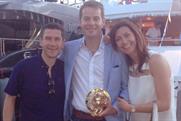 Victorious: (from left) GroupM's Steve Hatch (MEC), Mark Creighton (Mindshare) with Gold Lion and Lindsay Pattison (Maxus)