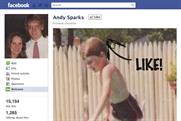 Facebook: created timeline for fictional character Andy Sparks