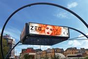 Zeo: ad on JCDecaux's Old Street roundabout billboard 