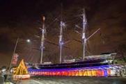 The party took place in the new space underneath the raised tea clipper