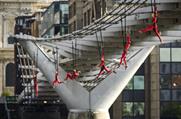 Streb bungee off the Millennium Bridge 
