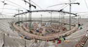Olympic Stadium roof winched into place