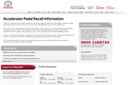 Toyota's recall website