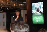 Rob Atkinson, COO, Clear Channel tries out the stand-up routine