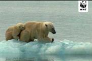 WWF uses film of polar bears on a melting ice flow to recruit supporters