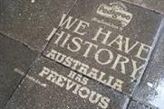 Curb adverts and experiential activity promote beer at the Ashes