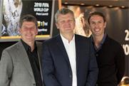 ITV gaffe: Adrian Chiles, centre, broadcast apology during match