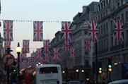 Piggots flying flags on Regent Street