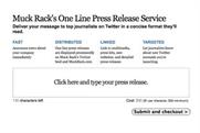Muck Rack's one line press release service