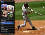 A flickr widget accessed through a TV set