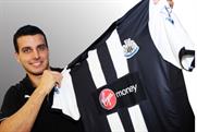 Newcastle United: defender Steven Taylor displays Virgin Money-sponsored shirt