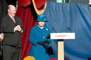 Queen attempts Cunard Queen Elizabeth liner launch: pics