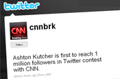 CNNbrk: Twitter race with Ashton Kutcher