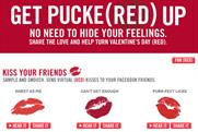 (Red): spreads the love on Facebook