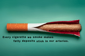 'fatty cigarette'...negative associations in British Heart Foundation ad