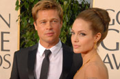 Pitt and Jolie: at last year's Golden Globe Awards