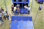 The activation featured gymnasts' rings