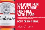 Budweiser partners with Uber for biggest responsible drinking campaign to date