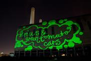 Greentomatocars Battersea Power Station projection