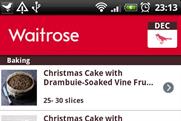 Waitrose Christmas: new entry in the BR app chart