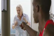 Virgin Media ad stars Virgin founder Branson and champion sprinter Bolt