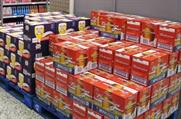 Lager pallets in Asda