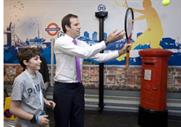 Greg tries his luck at the Urban Tennis experience