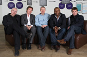 CHI & Partners:from left, founding partners Simon Clemmow, Johhny Hornby and Charles Inge, with media partners Enyi Nwosu and Tim Allnut