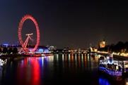 The London Eye: basking in the red light of new sponsor Coca-Cola